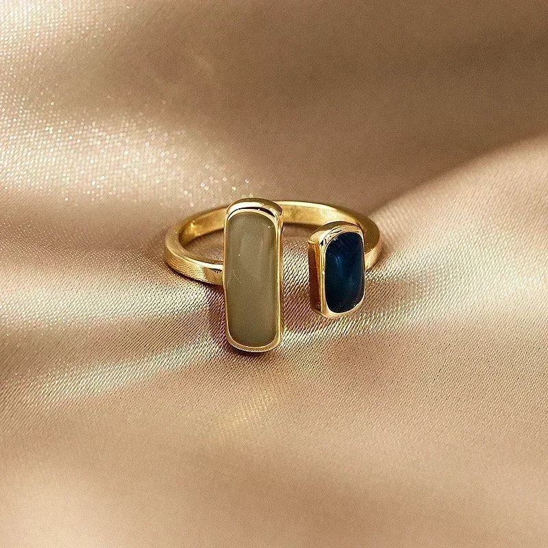 New Irregular Opening Pearl Ring Two-piece Set For Women Fashionable Personalized Daily Accessory Party Jewelry Birthday Gifts