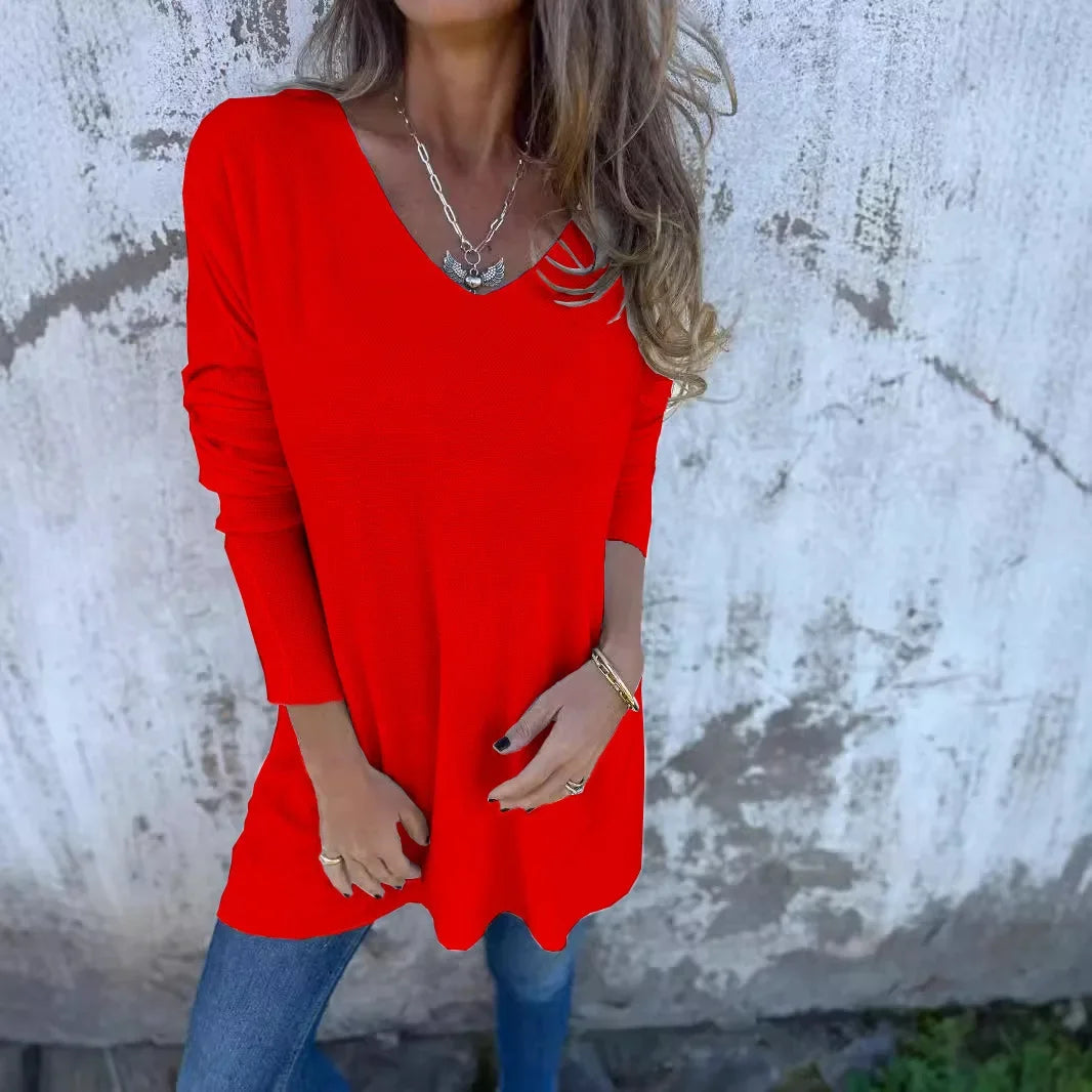 Spring Oversize Knitted Women Tops White V-neck Long Sleeve Loose Top Female Elegant Fashion Casual Trendy Ladies Clothes