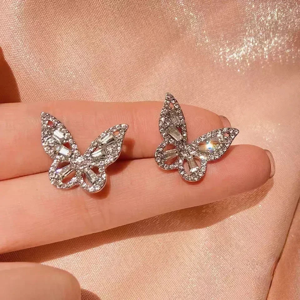 Colorful Flower Butterfly Earrings Seven-piece Set For Women Fashion Personalized Daily Accessory Party Jewelry Birthday Gifts