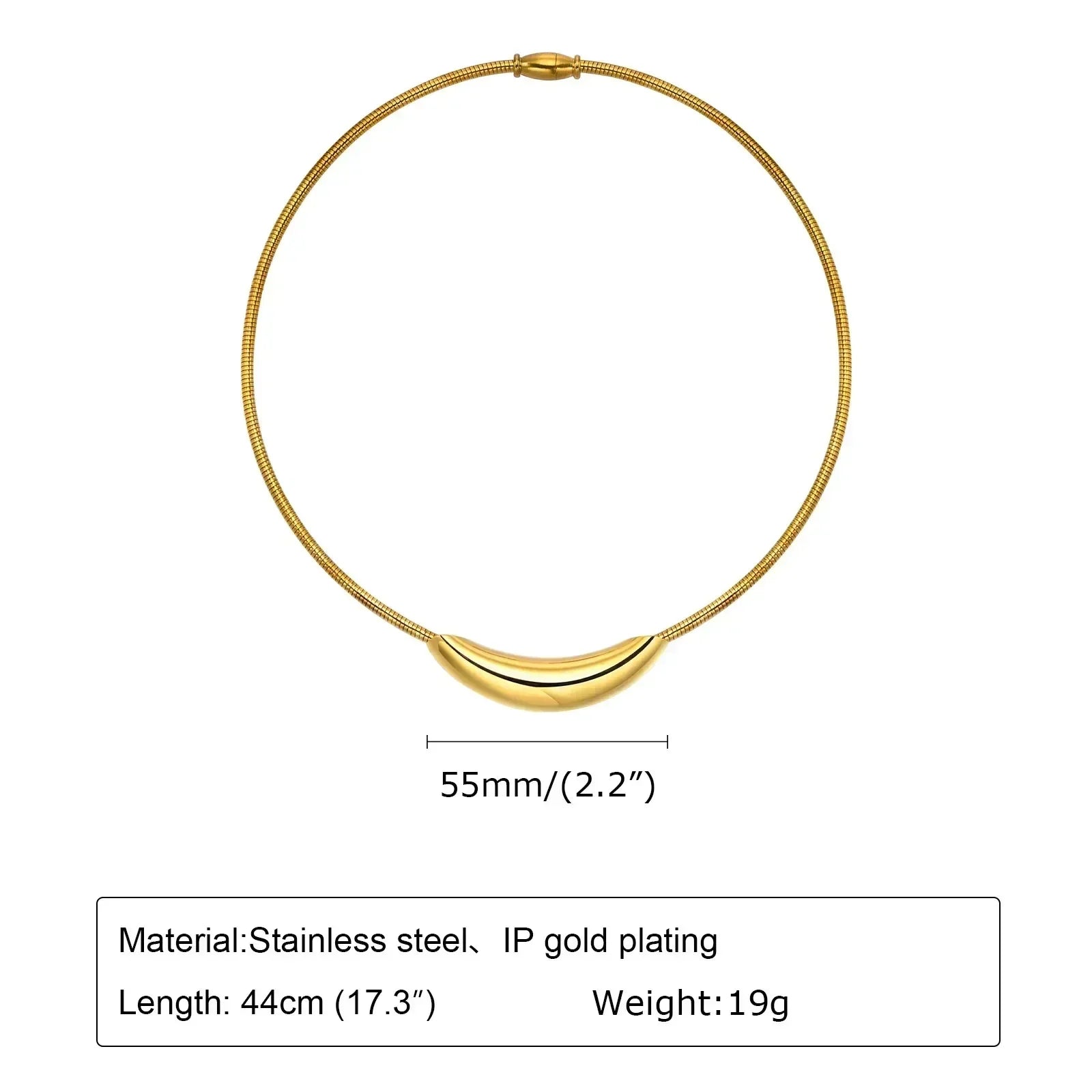 Choker Neck Cuff for Women, Open Collar Choker Torques Necklace Adjustable ,Simple Stainless Steel Jewelry