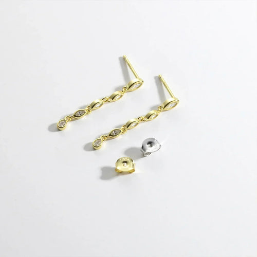 ANDYWEN 100% 925 Sterling Silver Gold Spicy Earring Chain Ovals Locker Earring Women Pendientes Luxury Fine Jewelry 2023 Clips