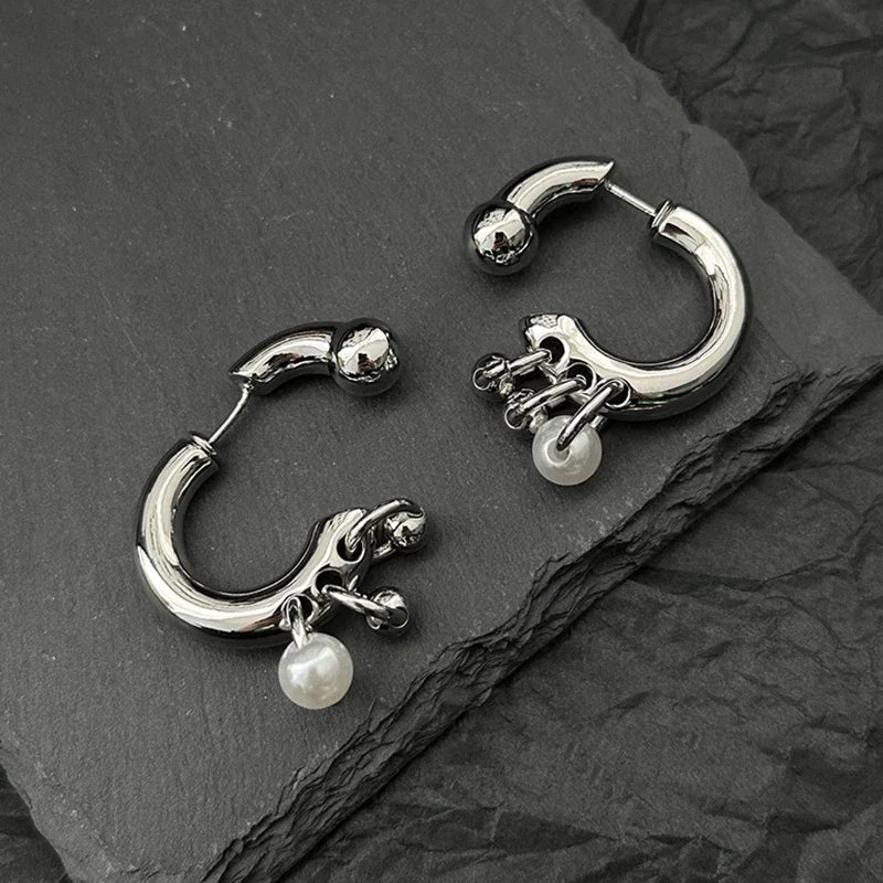 Chic Pearl Pendant Earrings for Women Detachable Before and After Wearing Ins Fashion Women's Earrings Jewelry Accessories Gifts