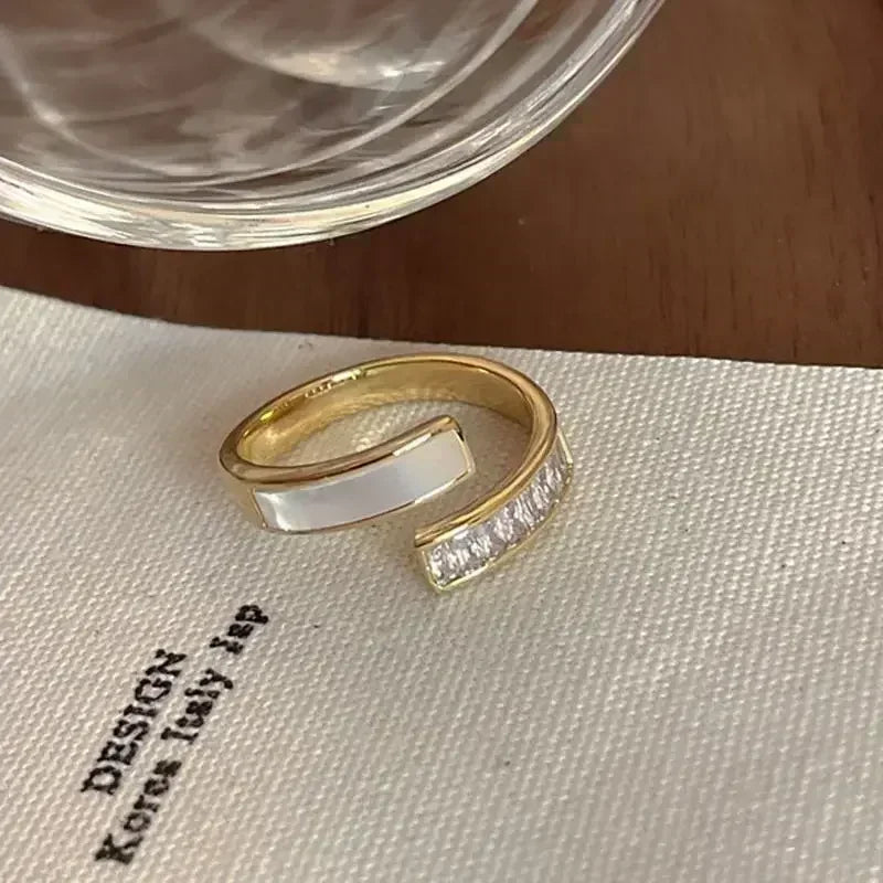 New Irregular Opening Pearl Ring Two-piece Set For Women Fashionable Personalized Daily Accessory Party Jewelry Birthday Gifts