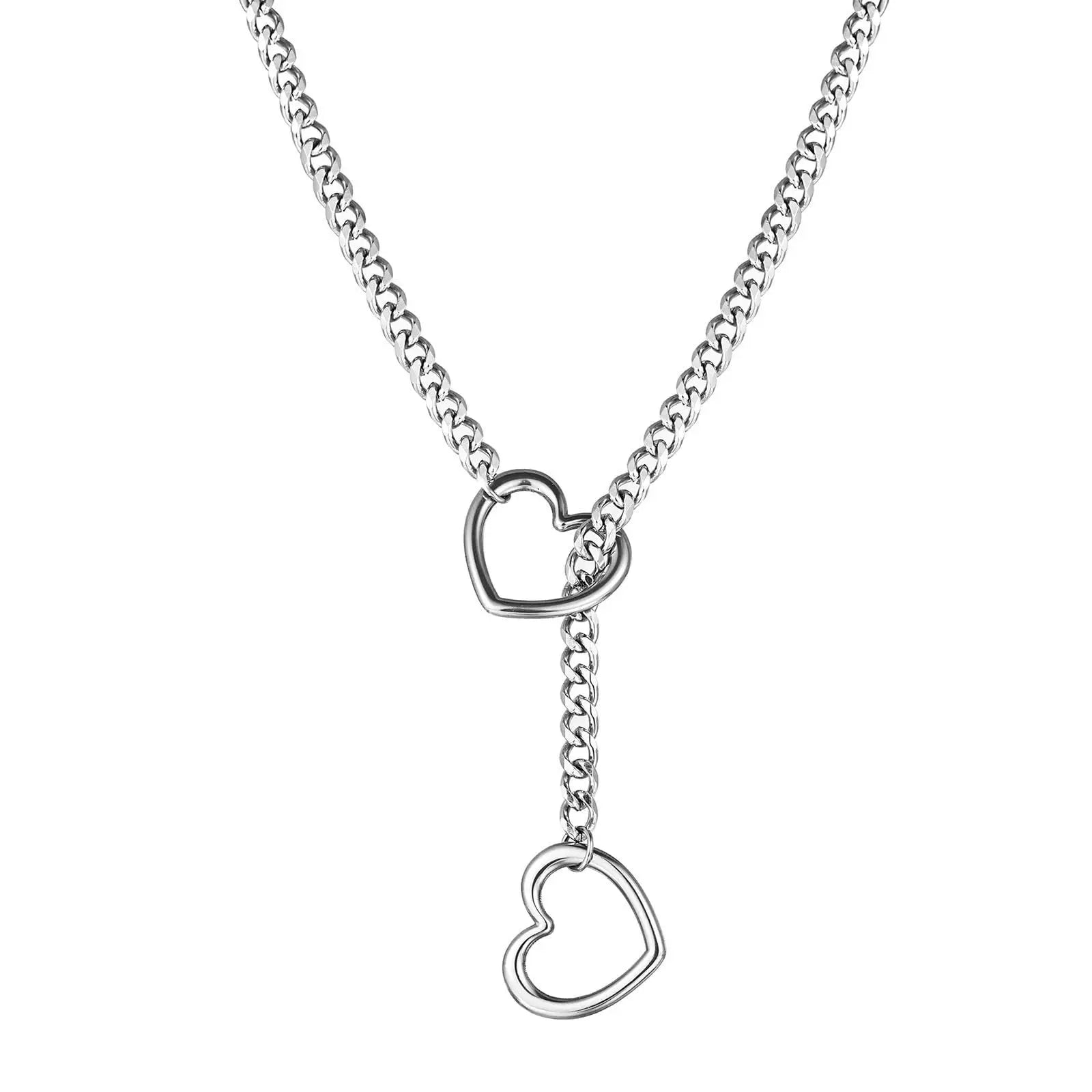 Yupsk Stainless Steel Irregular Y-shaped Long Necklace for Women Charm Party Accessories High-quality Fashion Pendant Gifts