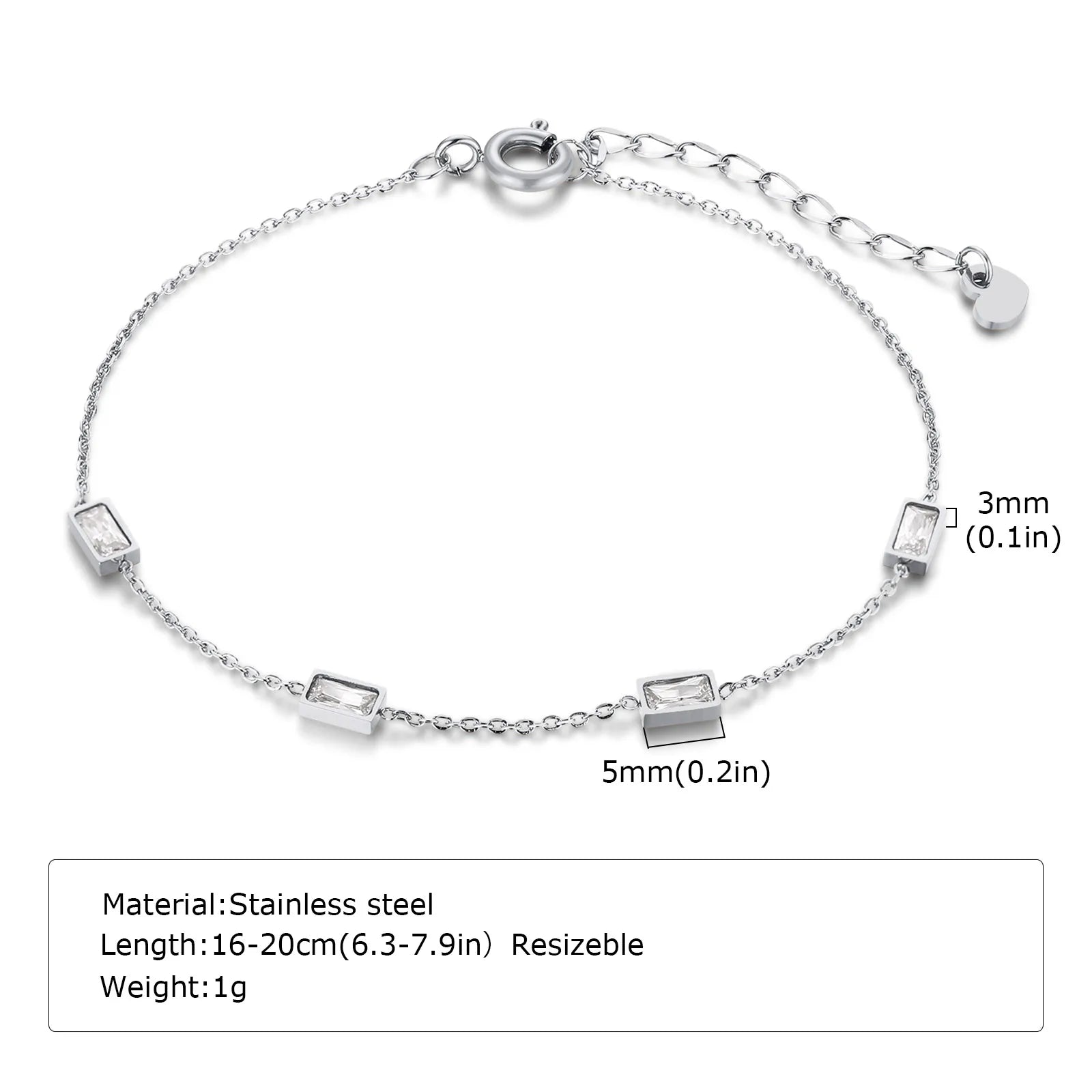 Women Chain Bracelet Silver Color, Stainless Steel Link Stackable Bracelets, Layered Fashion Accessories Gifts