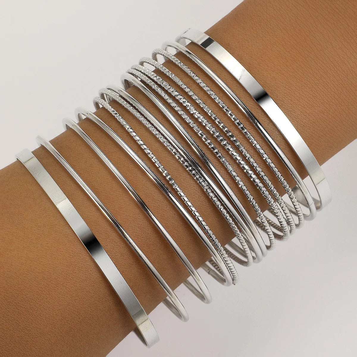 14 Pcs Trendy Exaggerated Metal Bracelet Set For Women Boho Thick Charm Curb Cuban Bracelet Bangles Fashion Jewelry Gift 2024