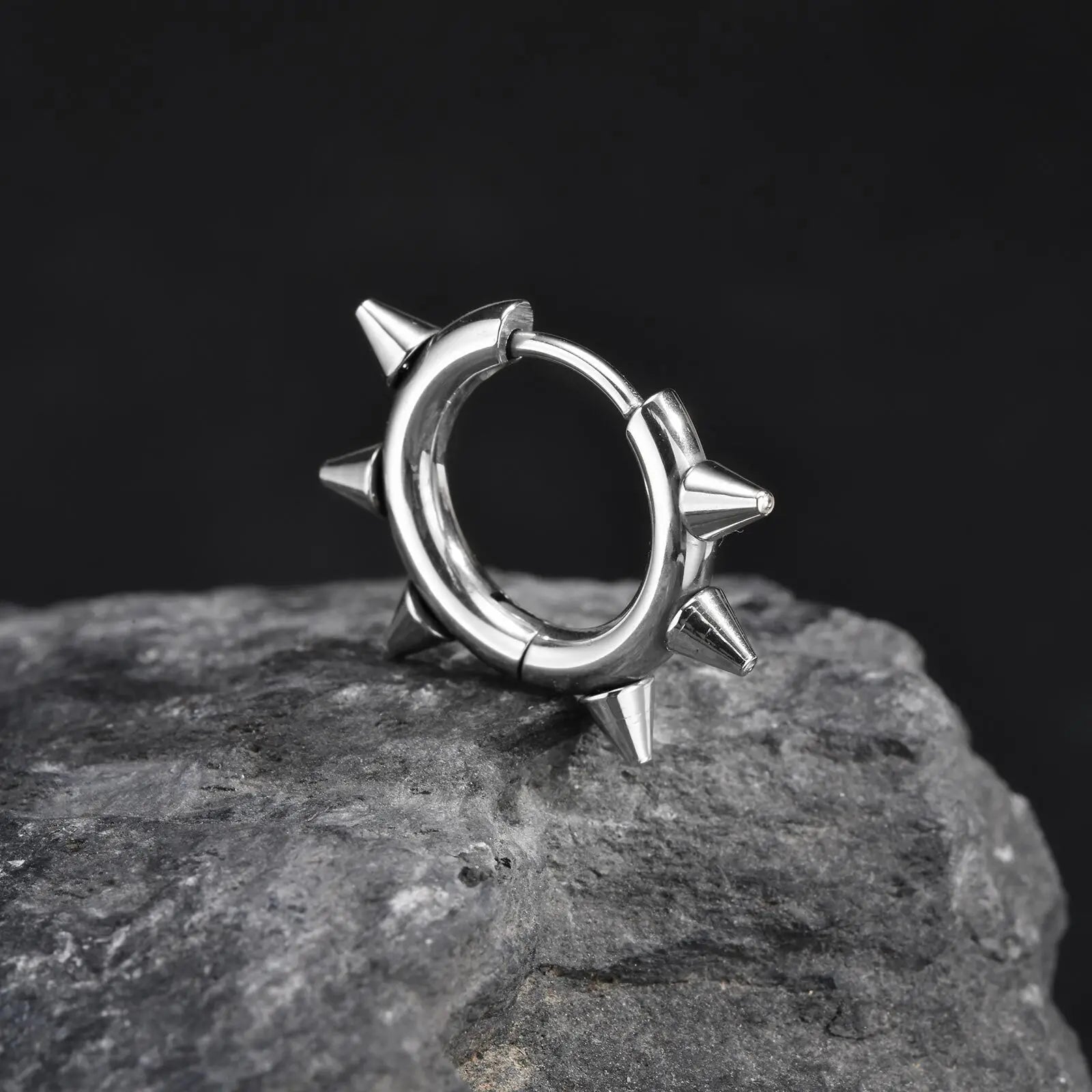 Stainless Steel Rivet Hoop Earrings for Men | Waterproof and Hypoallergenic Circle Earrings