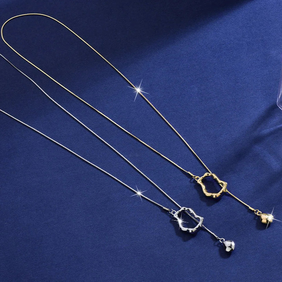 Yupsk Stainless Steel Irregular Y-shaped Long Necklace for Women Charm Party Accessories High-quality Fashion Pendant Gifts