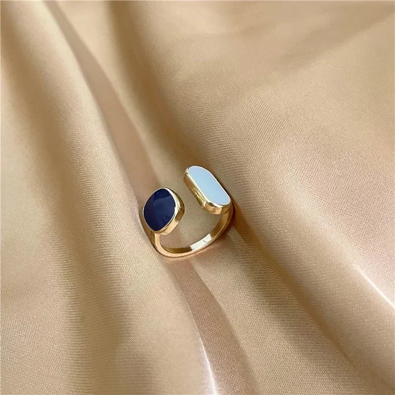 New Irregular Opening Pearl Ring Two-piece Set For Women Fashionable Personalized Daily Accessory Party Jewelry Birthday Gifts