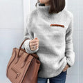 Women Autumn Winter Warm Velet Turtleneck Pullover Sweater Fashion Zipper Super Soft Long Sleeved Tops Female Solid Loose Cloths