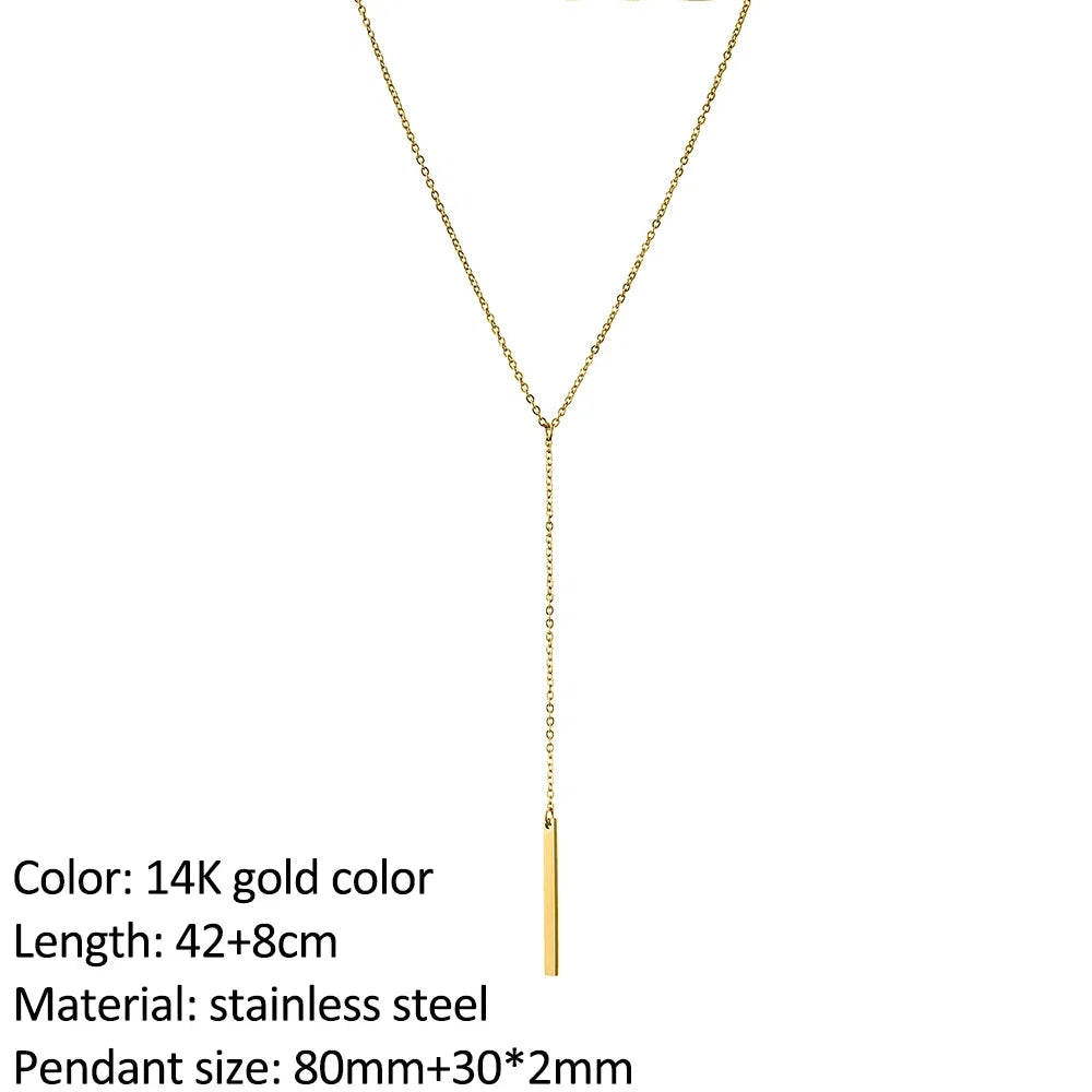 SUNIBI Fashion Stainless Steel Necklace for Woman Personality Infinity Cross Pendant Gold Color Necklaces on Neck Women Jewelry