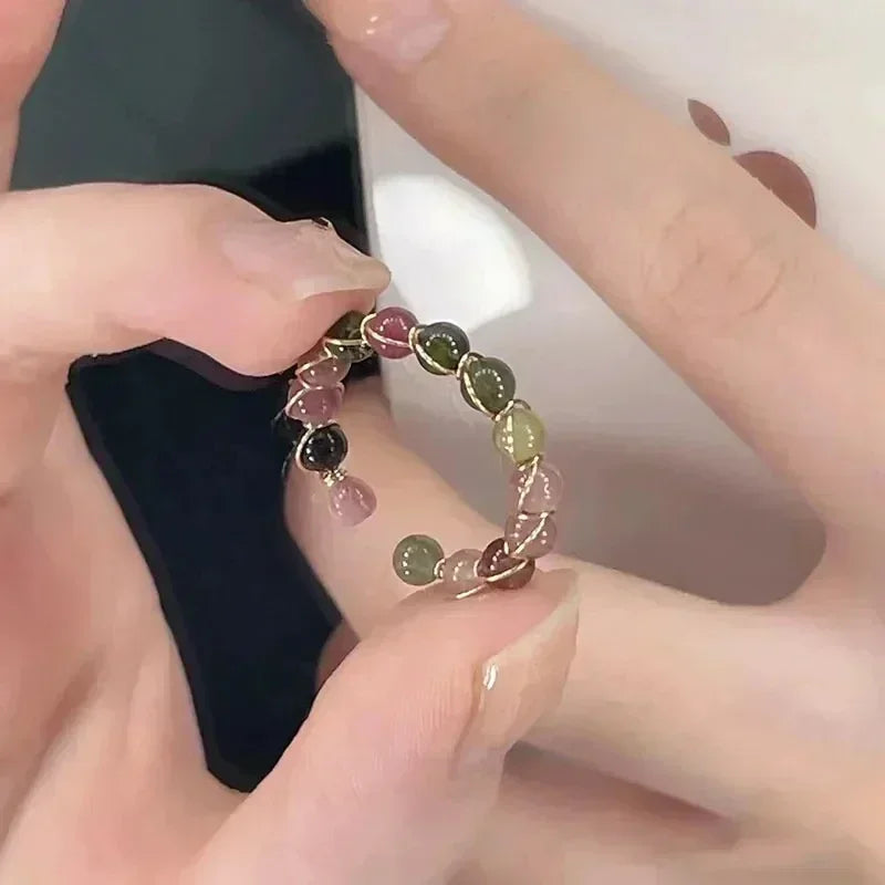 New Irregular Opening Pearl Ring Two-piece Set For Women Fashionable Personalized Daily Accessory Party Jewelry Birthday Gifts