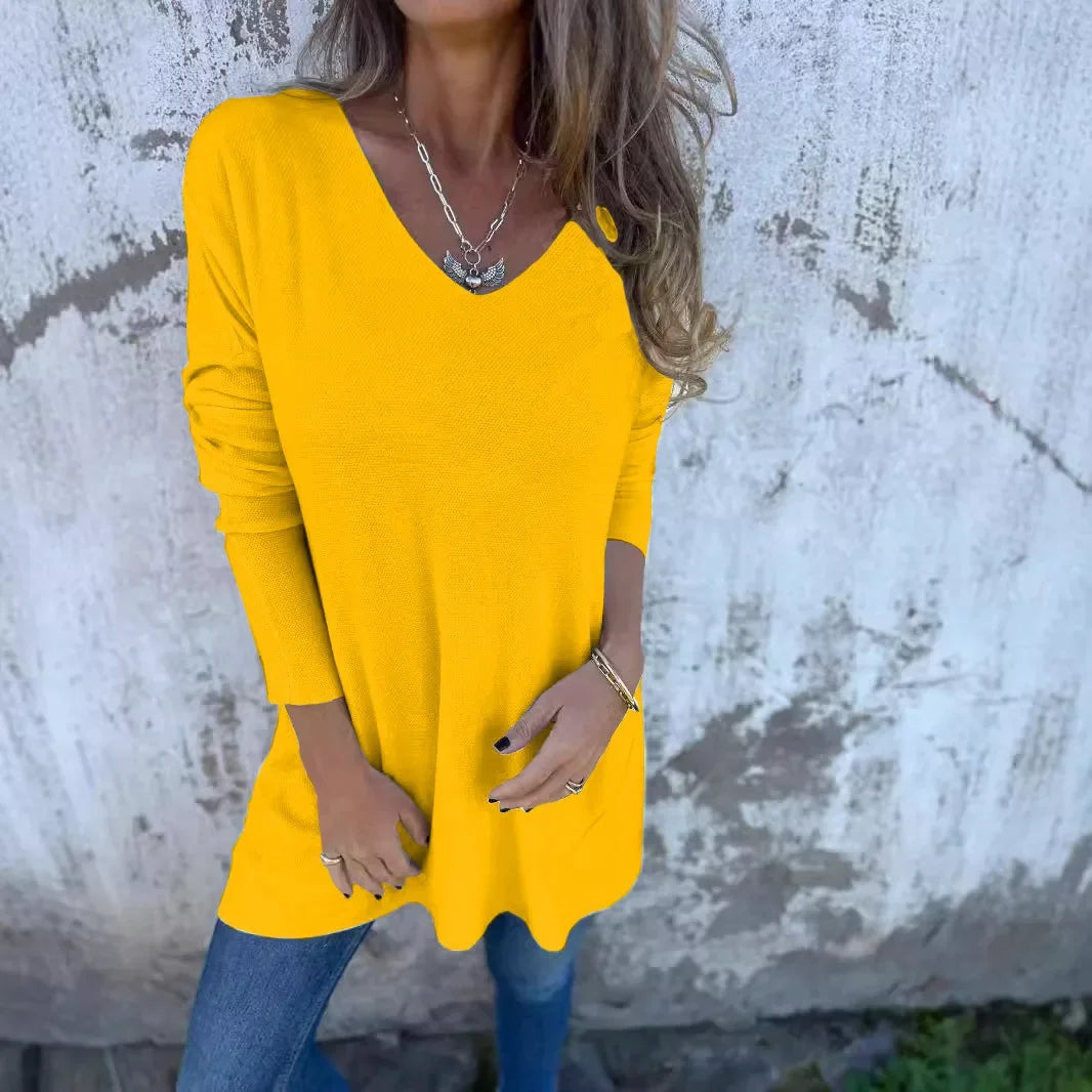 Spring Oversize Knitted Women Tops White V-neck Long Sleeve Loose Top Female Elegant Fashion Casual Trendy Ladies Clothes