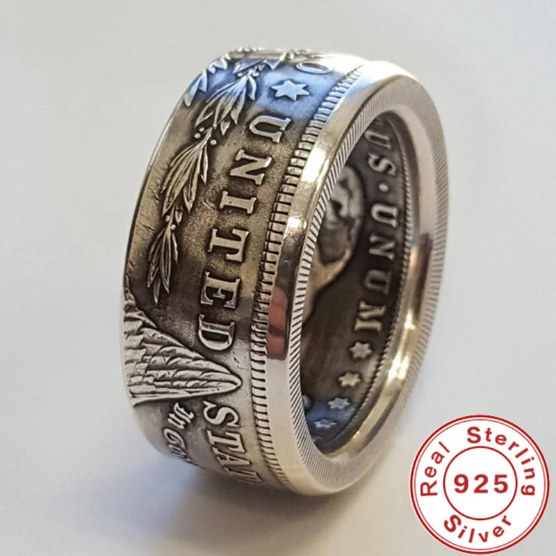 Vintage S925 Sterling Silver Ring | Classic Motto Design for Men