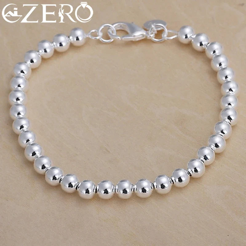 925 Sterling silver Bracelets fashion Jewelry charm women Chain lady wedding 6MM beads factory price
