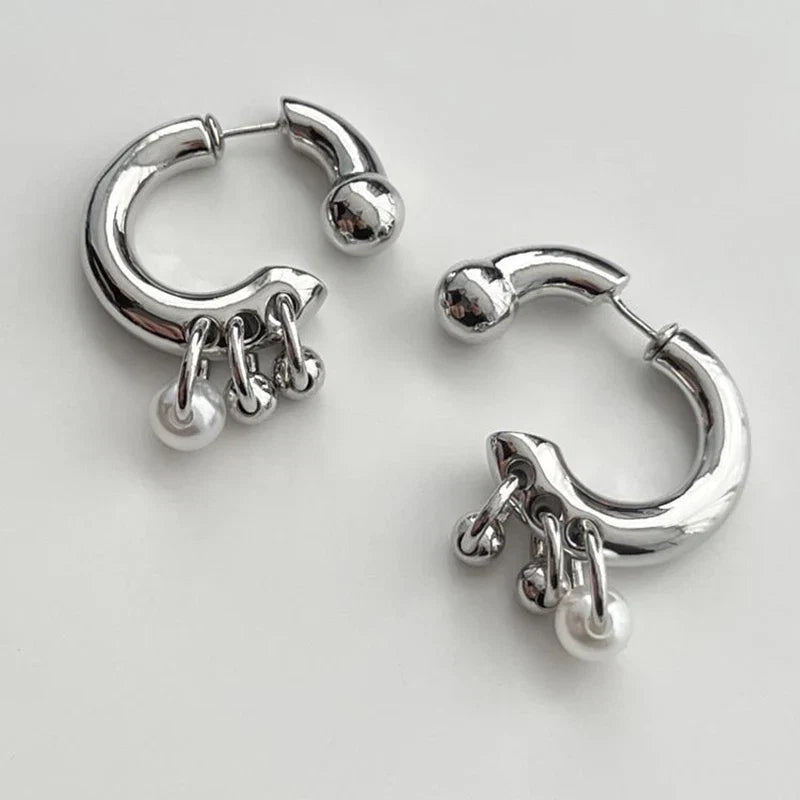 Chic Pearl Pendant Earrings for Women Detachable Before and After Wearing Ins Fashion Women's Earrings Jewelry Accessories Gifts