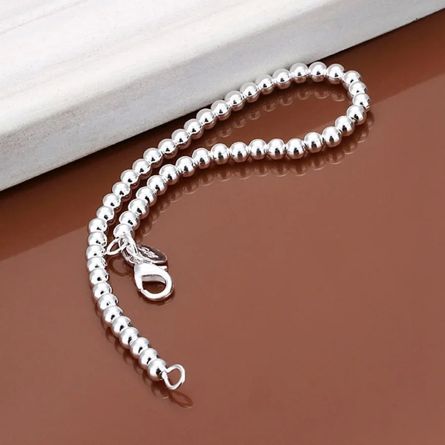 925 Sterling silver Bracelets fashion Jewelry charm women Chain lady wedding 6MM beads factory price