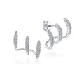 Exquisite Silver Color Claws Stud Earrings with Crystal Modern Design Fashion Versatile Accessories Women Jewelry