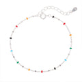 S925 Silver Dopaamine Colored Bean Bracelet Women's Popular INS Summer Niche Thin Fashion Jewelry Trendy Accessory