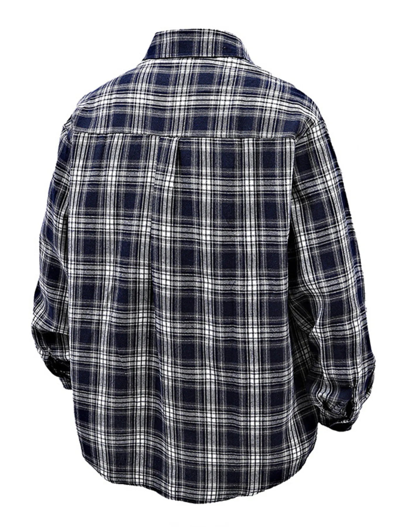 Men's Full Size Casual Plaid Long Sleeve Shirt Plus Size