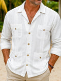 Men's Full Size Button Up Long Sleeve Shirt Plus Size