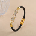 Retro Men's Animal Leopard Head Leather Bracelet
