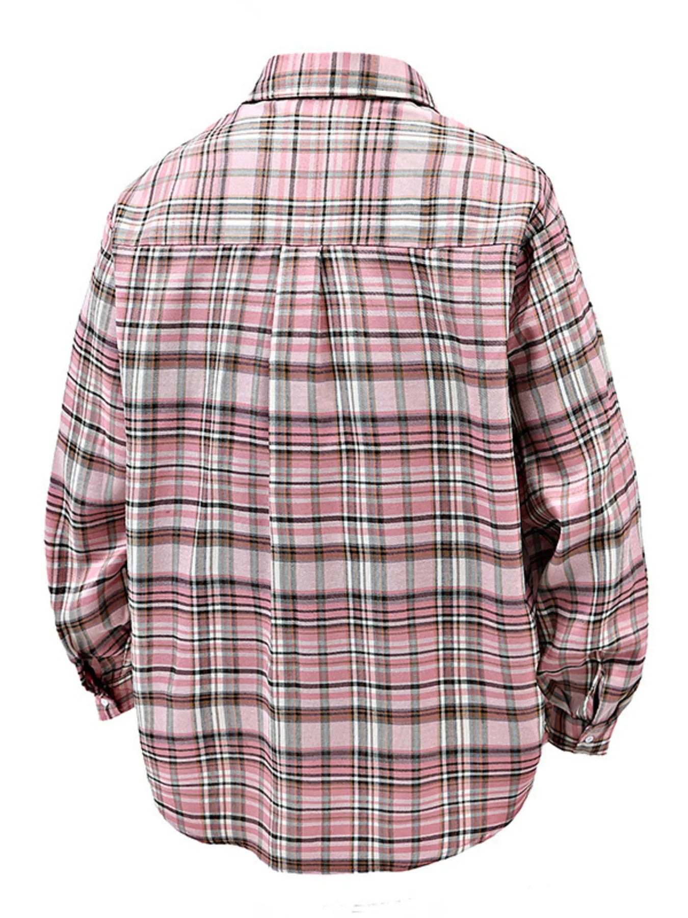 Men's Full Size Casual Plaid Long Sleeve Shirt Plus Size