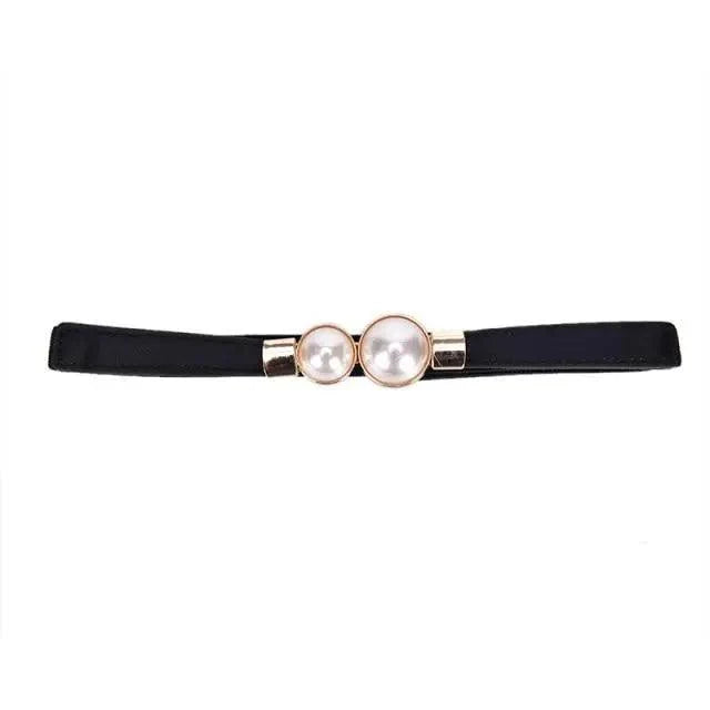 Elegant Wide Fabric Strap  Silver Metal Buckle Belts For Women Trendy Women's Fashion Stretchable Classic Color Belts