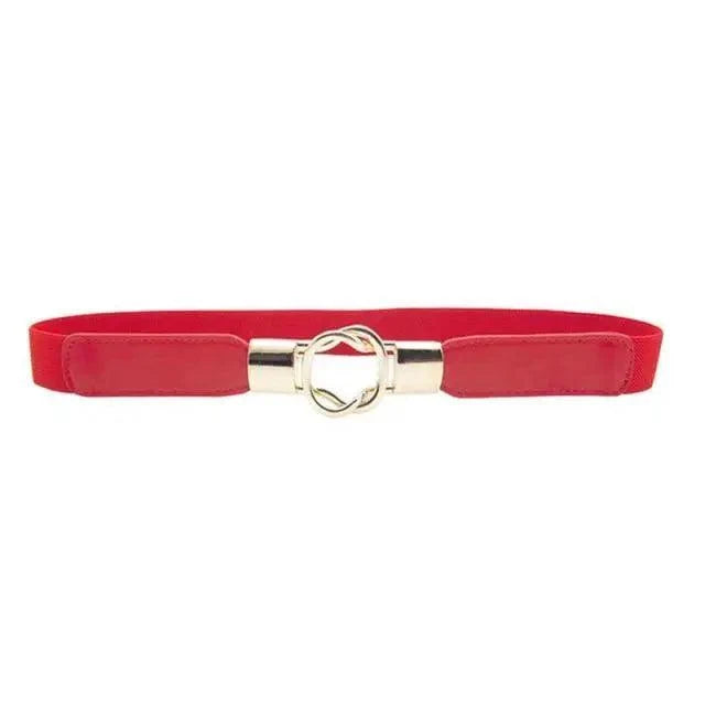Elegant Wide Fabric Strap  Silver Metal Buckle Belts For Women Trendy Women's Fashion Stretchable Classic Color Belts