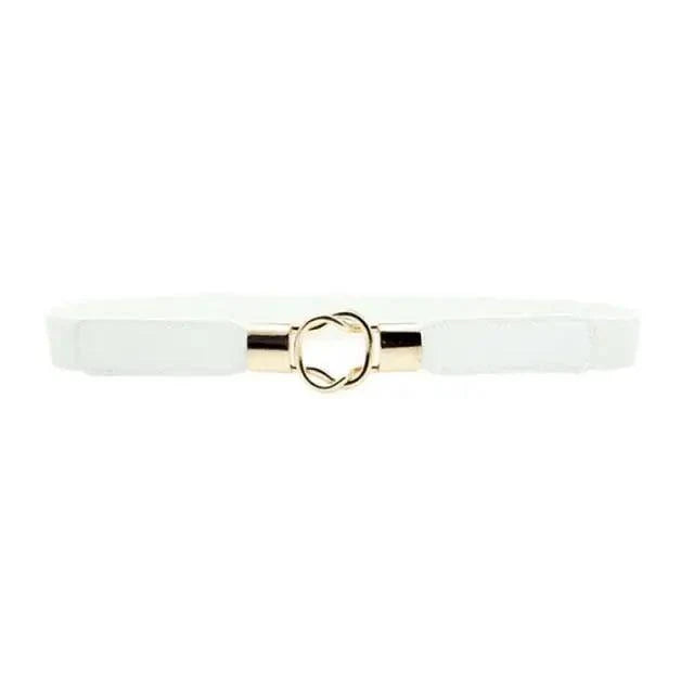 Elegant Wide Fabric Strap  Silver Metal Buckle Belts For Women Trendy Women's Fashion Stretchable Classic Color Belts