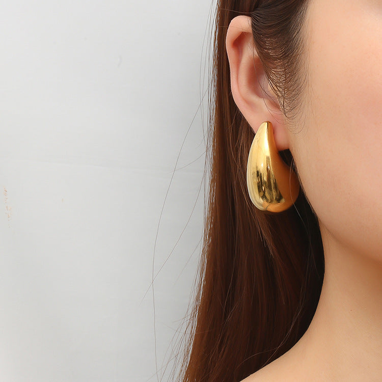 Women's Fashion Stainless Steel Droplet Earrings