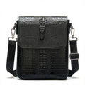 Men's Croc-Embossed Leather Sling Bag – Structured Office Carry
