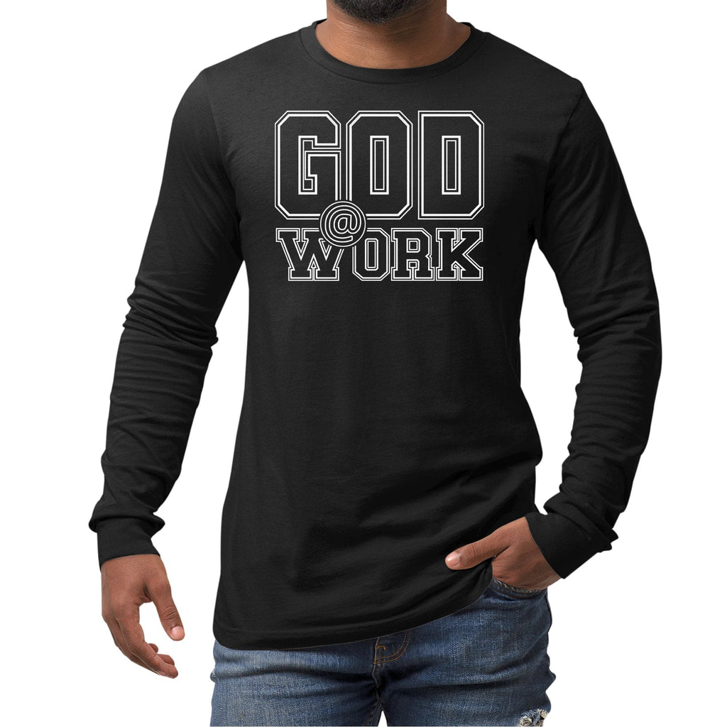 Mens Long Sleeve Graphic T-shirt - God at Work Tee