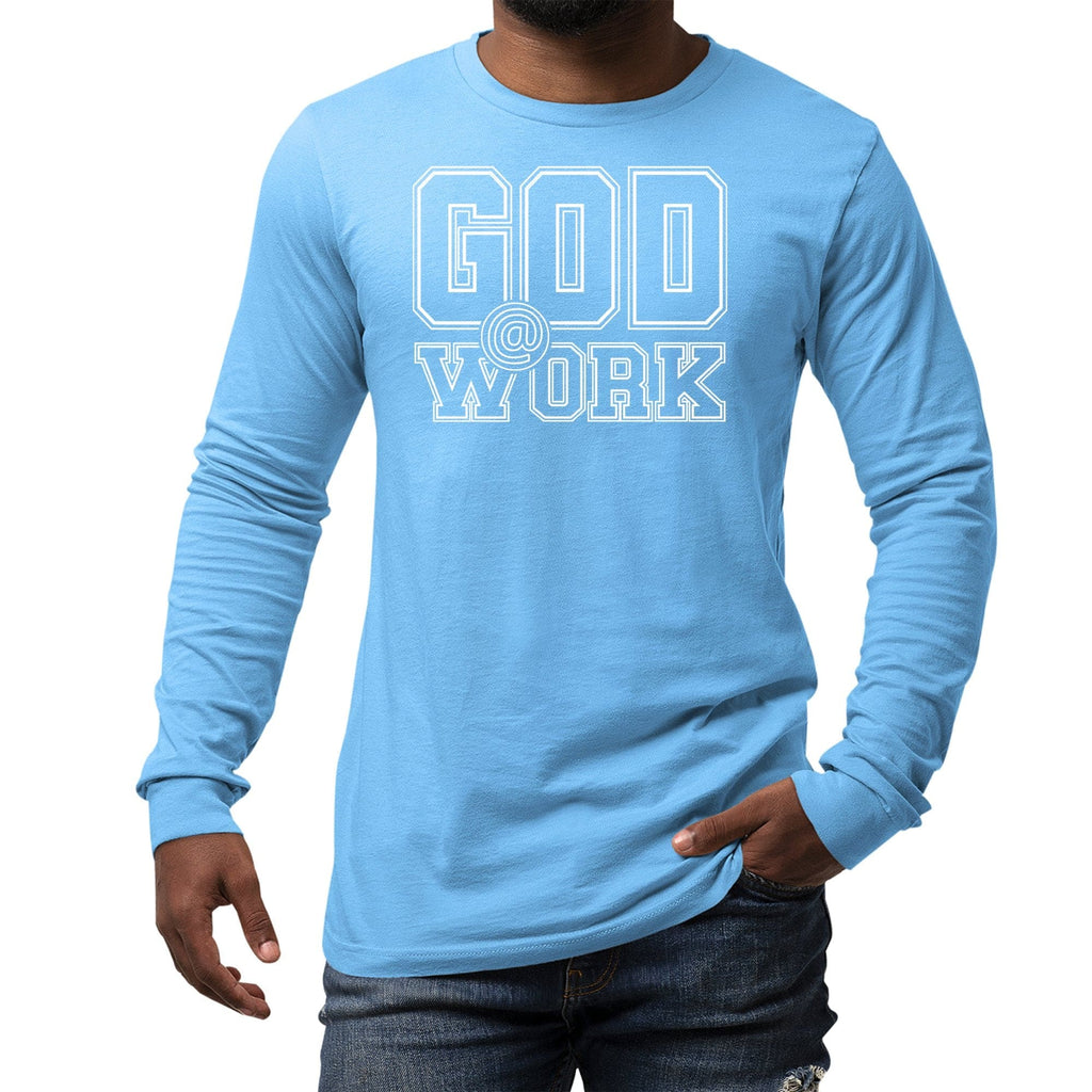 Mens Long Sleeve Graphic T-shirt - God at Work Tee