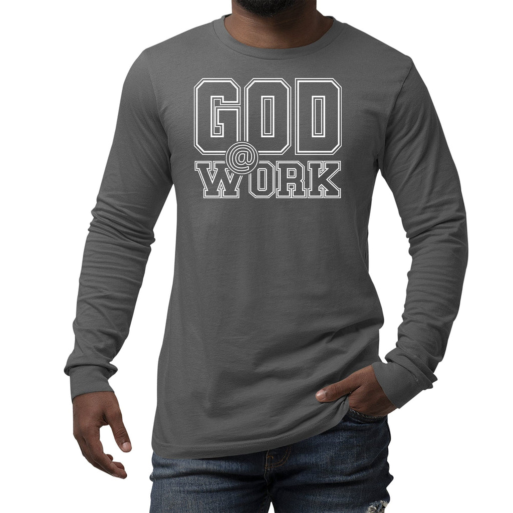 Mens Long Sleeve Graphic T-shirt - God at Work Tee