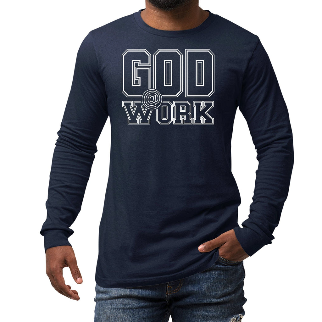 Mens Long Sleeve Graphic T-shirt - God at Work Tee