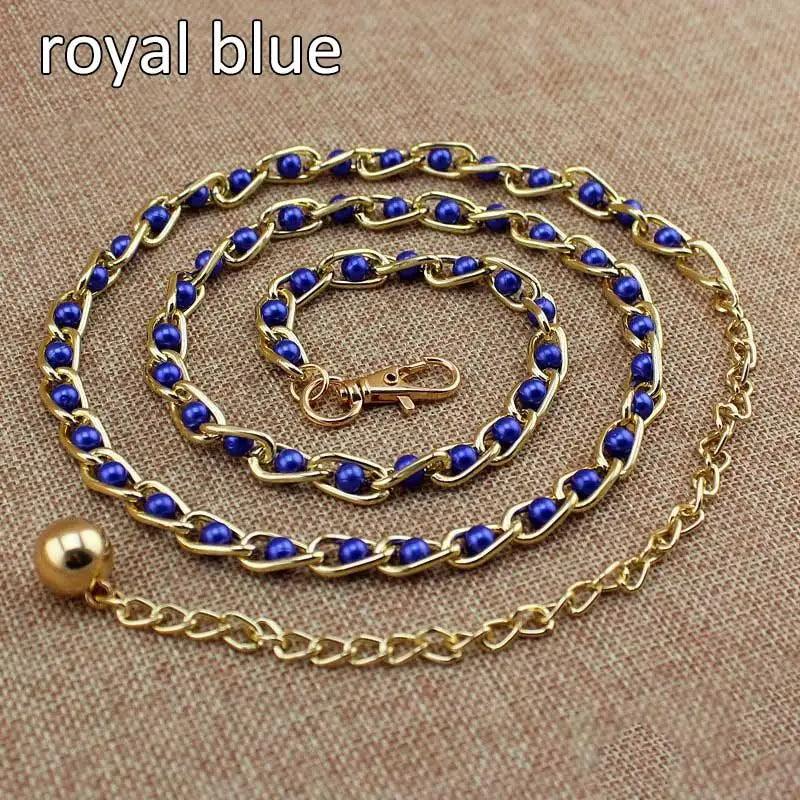 Luxurious Metal Adjustable Thin Strap Body Link Belts For Women Fashion Long Tassel Belly Metal Chain Waistbands For Women