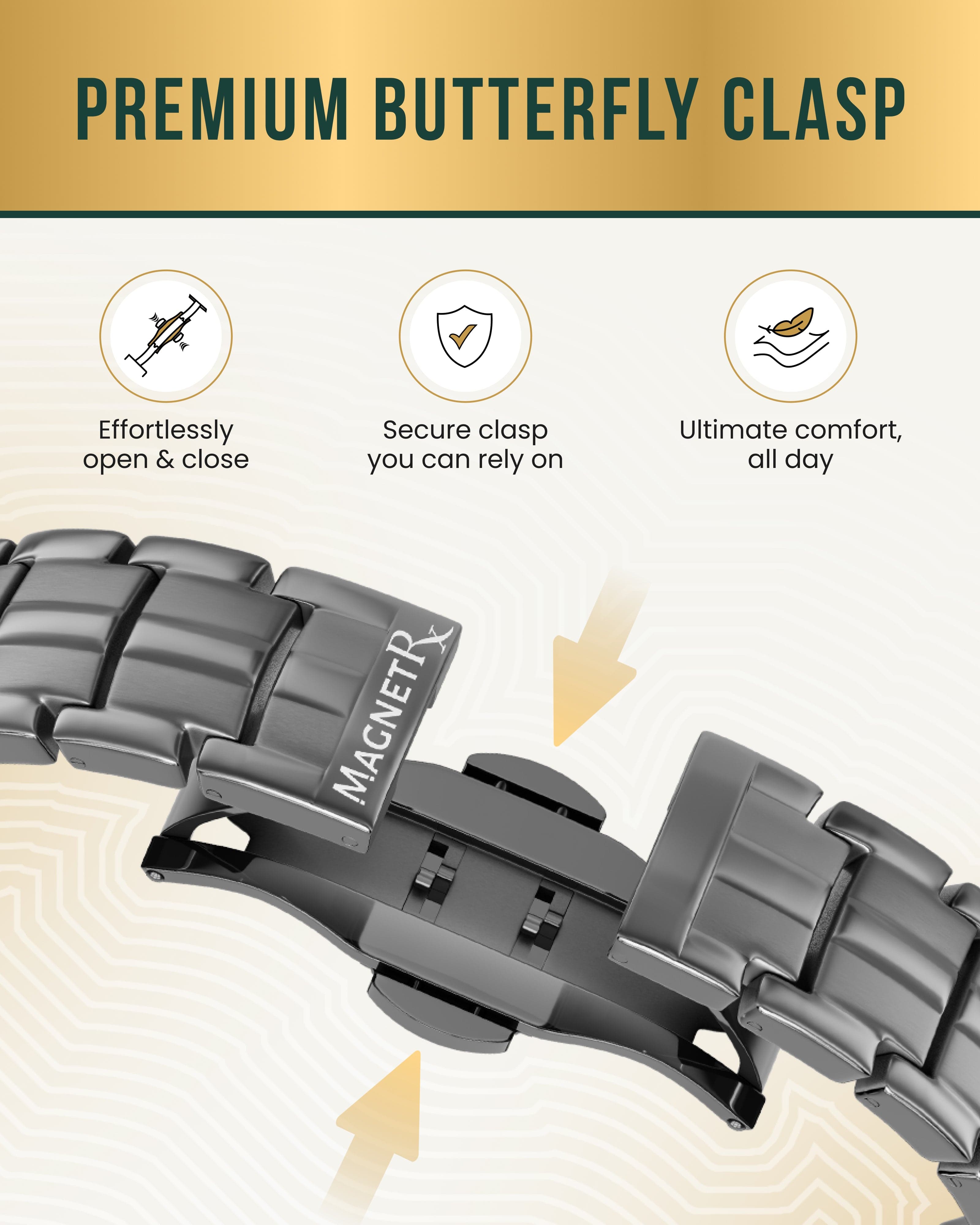 EllipseMAX Magnetic Bracelet for Men (Gunmetal)